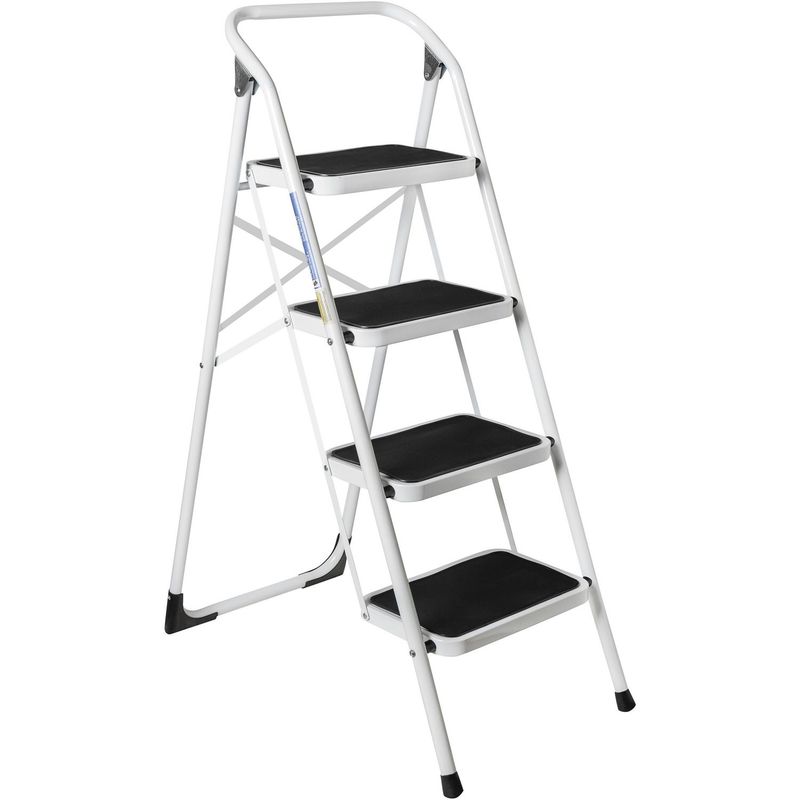 BAUKER - Escalera Articulada de Acero 4 pasos