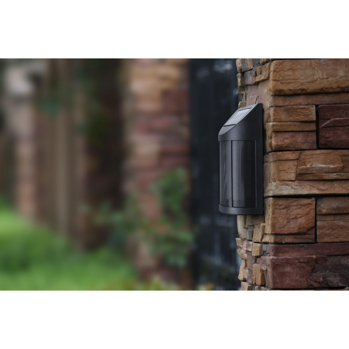 JUST HOME COLLECTION - Braquete De Pared Exterior Solar Led Flama Negro