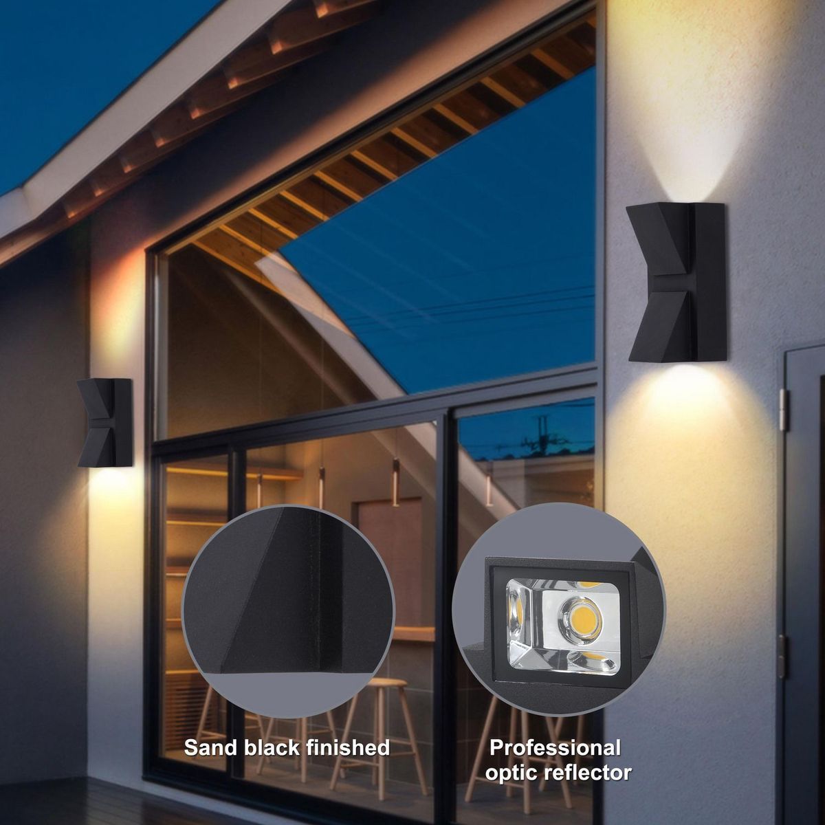 JUST HOME COLLECTION - Braquete De Pared Exterior Led Sara Negro