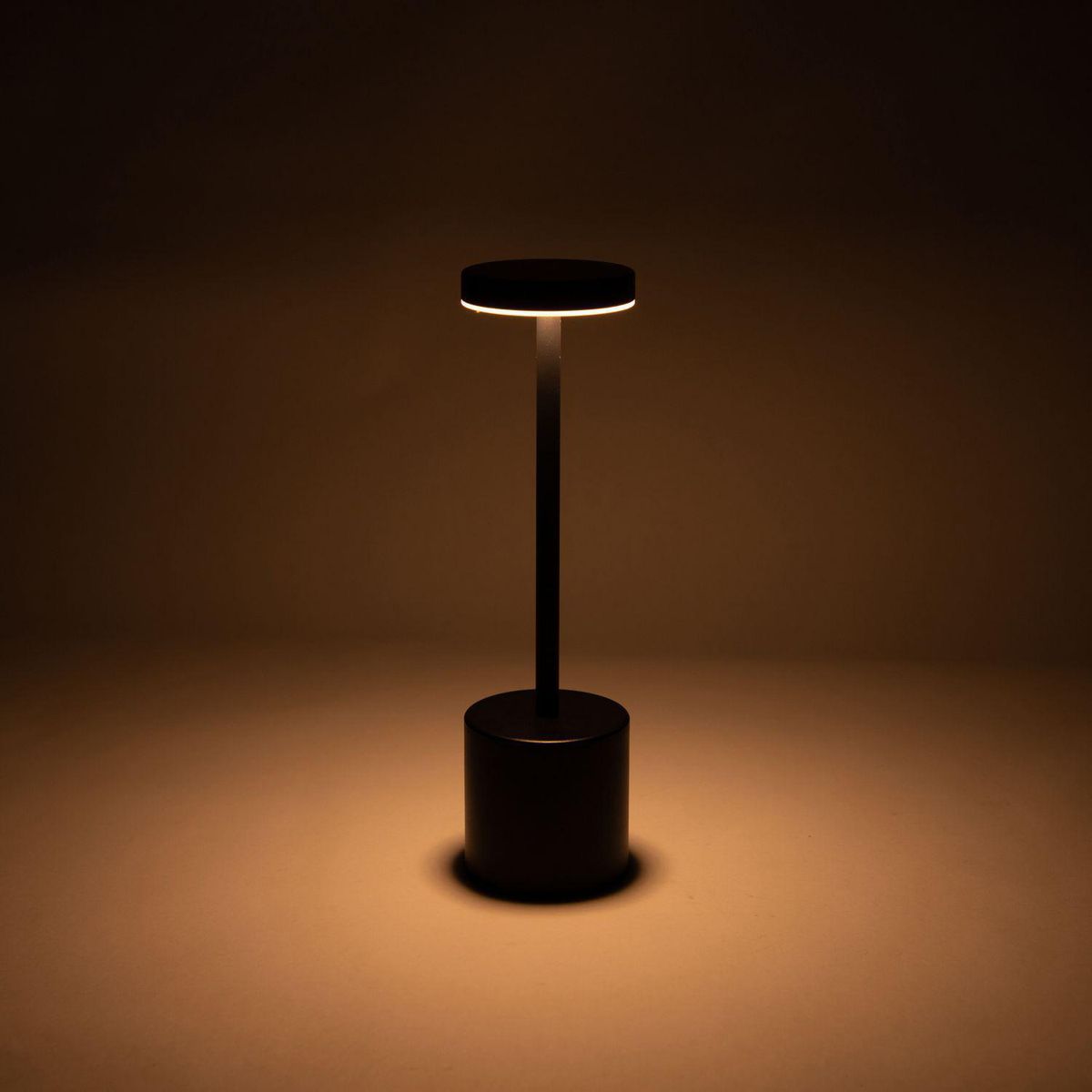 JUST HOME COLLECTION - Lámpara de Mesa LED Inalámbrica Recargable por USB Maca Negro