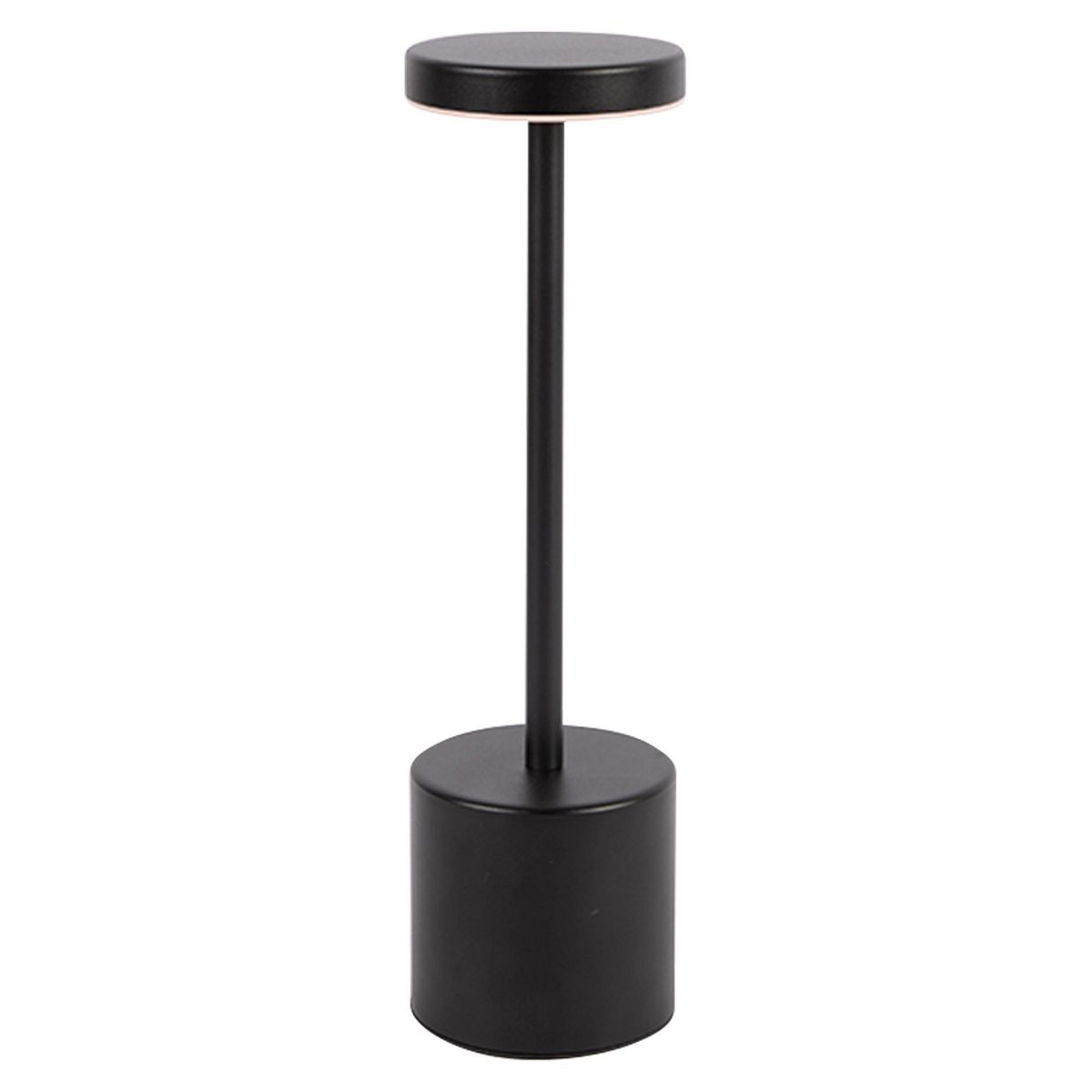 JUST HOME COLLECTION - Lámpara de Mesa LED Inalámbrica Recargable por USB Maca Negro