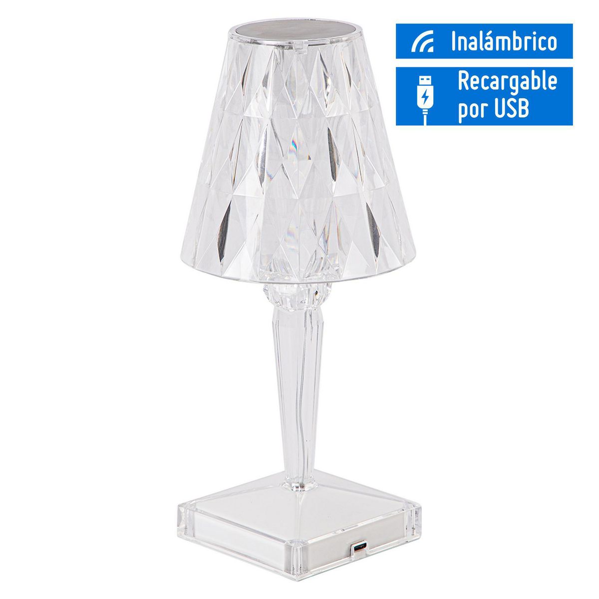 JUST HOME COLLECTION - Lámpara de Mesa LED Inalámbrica Recargable por USB Fancy