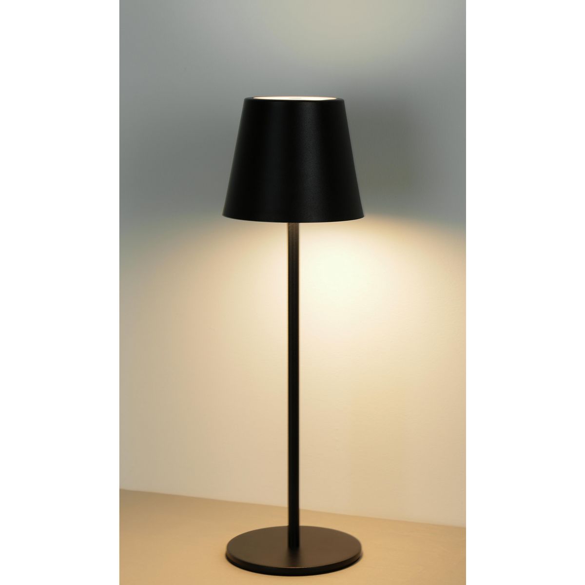 JUST HOME COLLECTION - Lámpara de Mesa LED Inalámbrica Recargable por USB Barón Negro