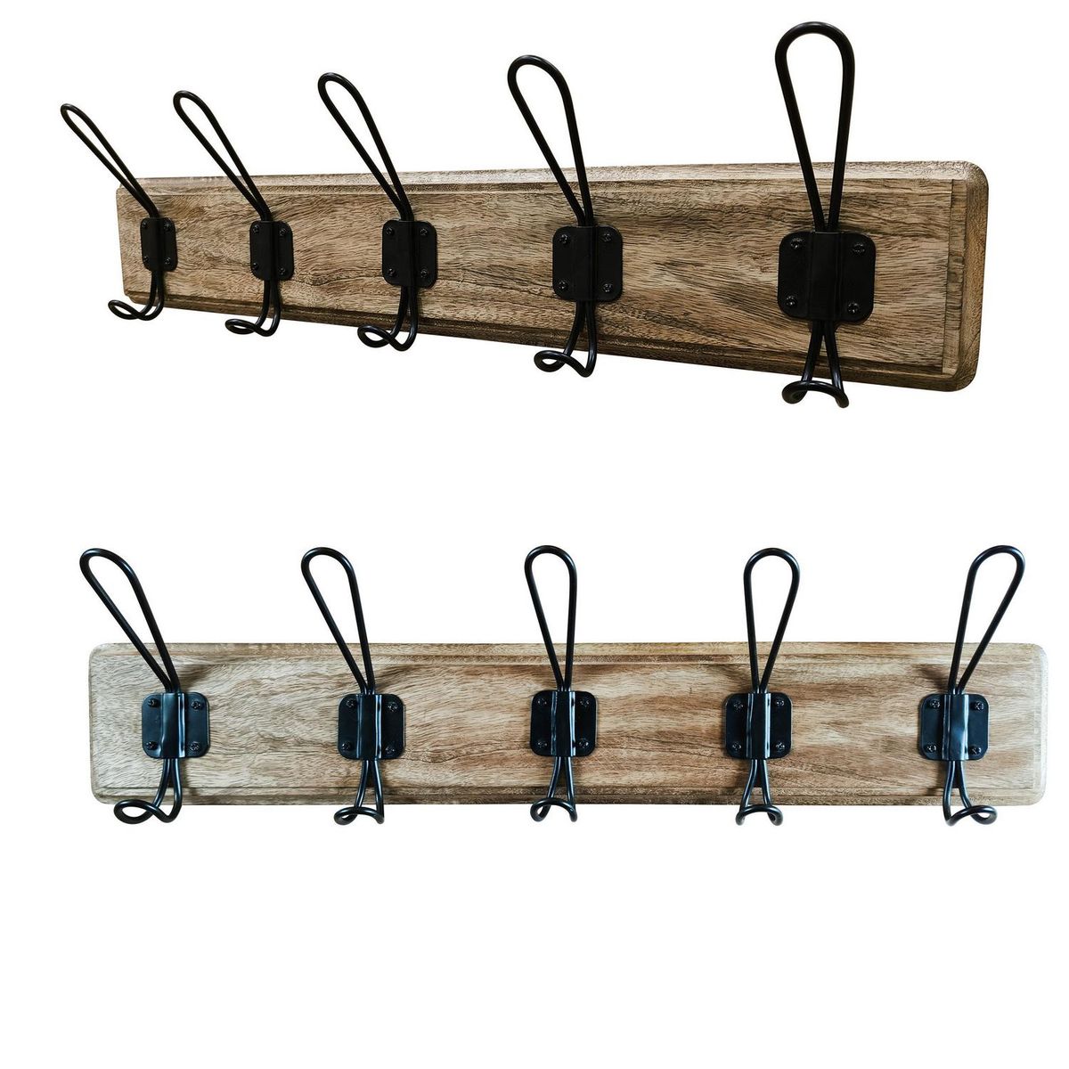 JUST HOME COLLECTION - Perchero 5 Ganchos 60 cm Madera
