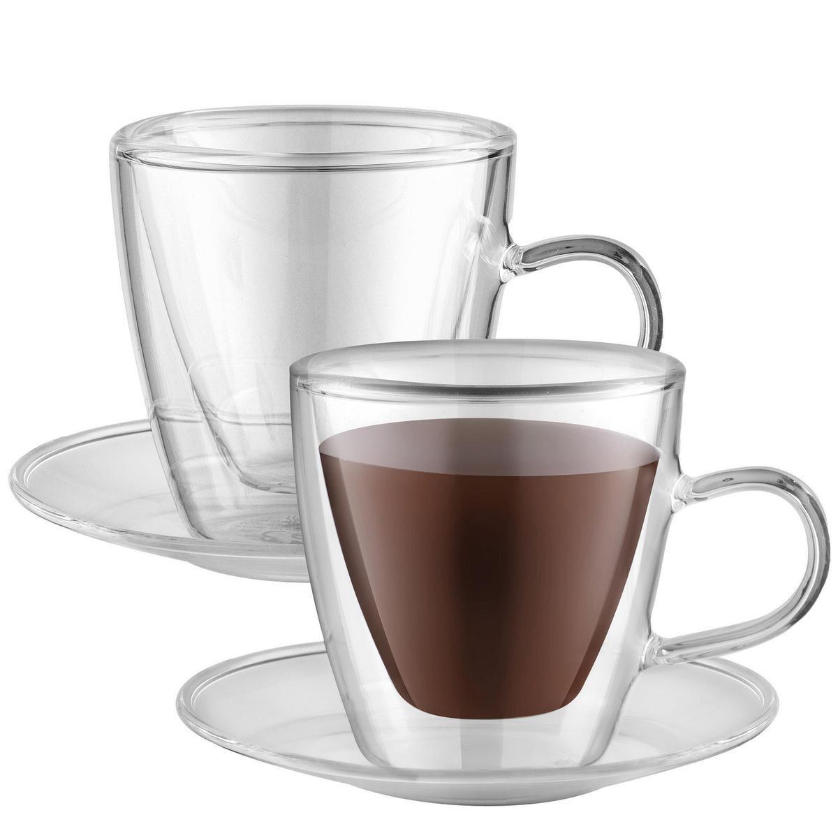 JUST HOME COLLECTION - Set 2 Tazas de Café Doble Pared 80ml