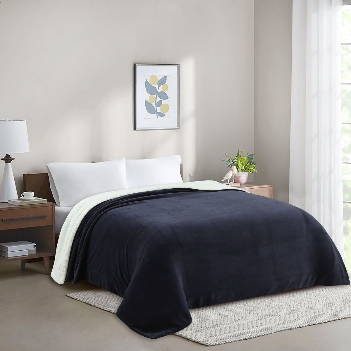 JUST HOME COLLECTION - Frazada Coral 1.5P Grafito