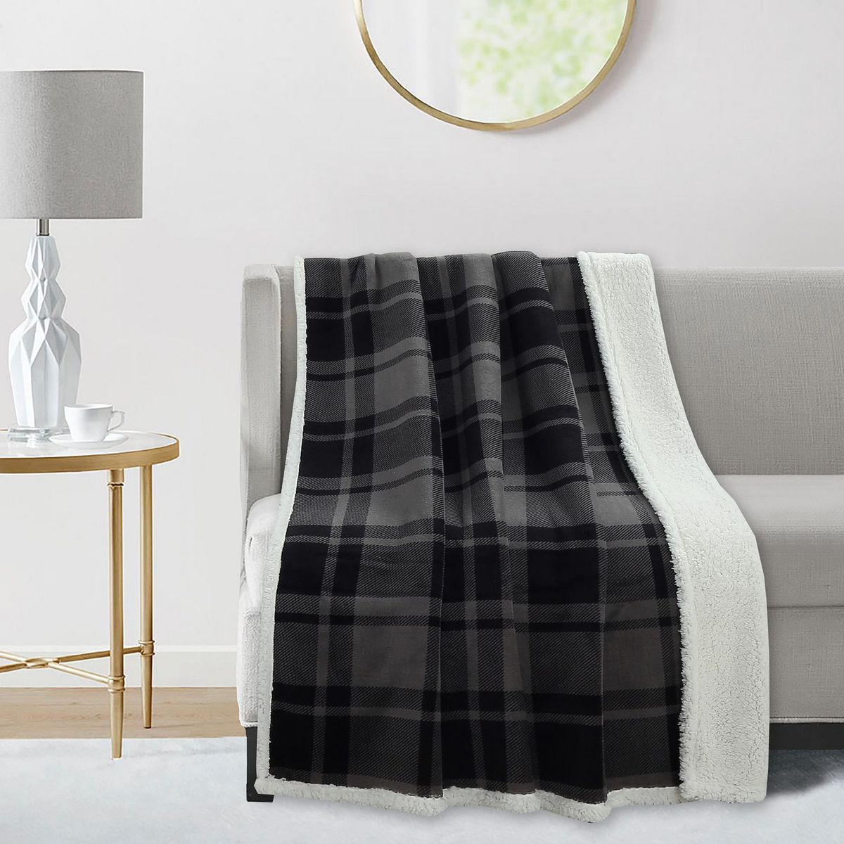 JUST HOME COLLECTION - Manta Coral Sherpa 125x150cm Negro