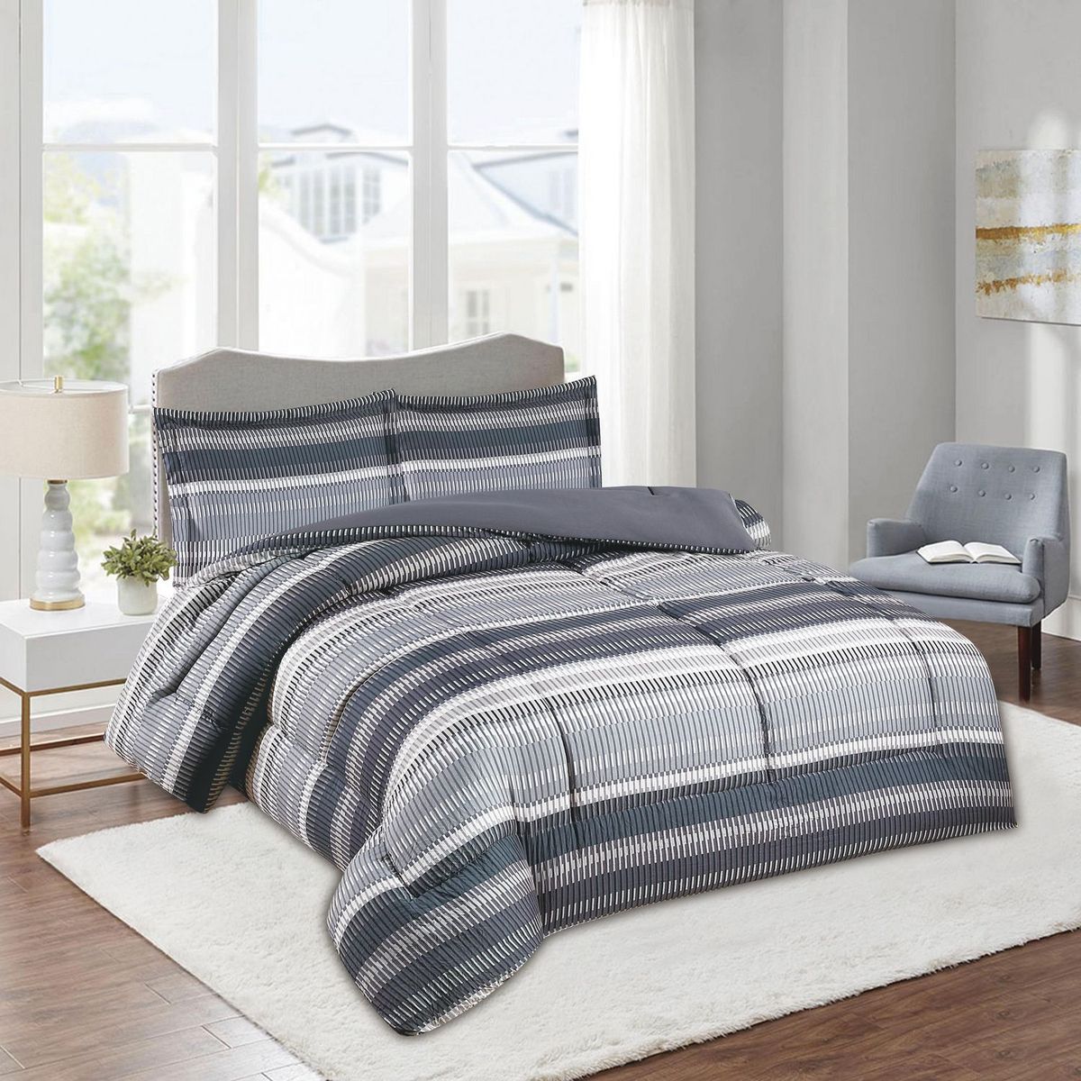 JUST HOME COLLECTION - Plumón Urbano Diseño King Grafito