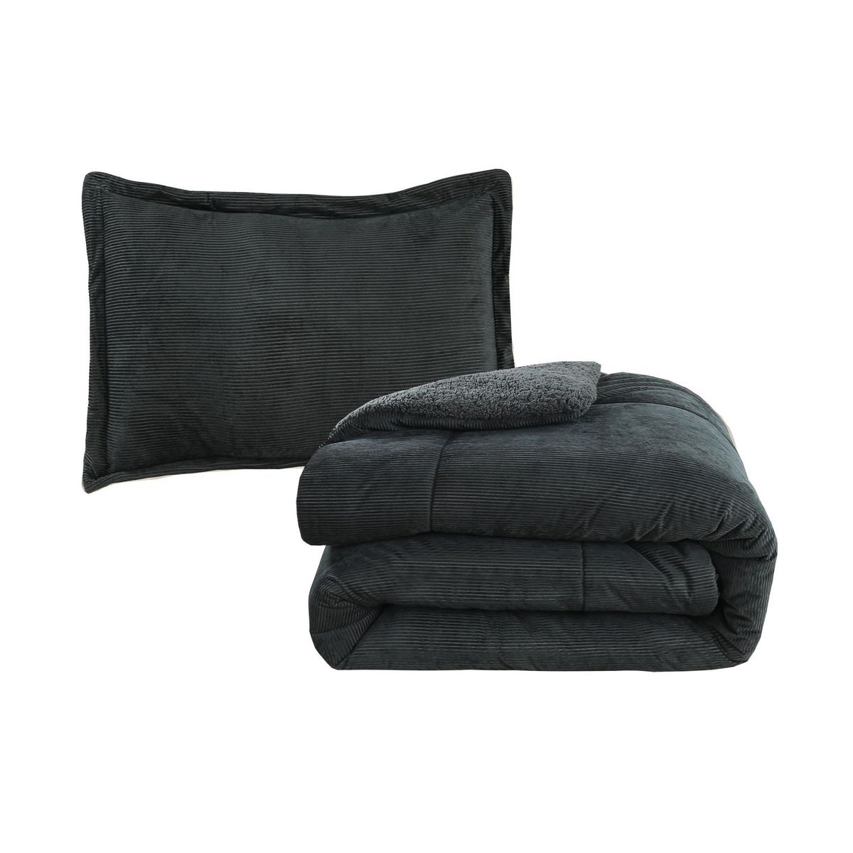 JUST HOME COLLECTION - Plumón Urbano Sólido Queen Grafito/Gris