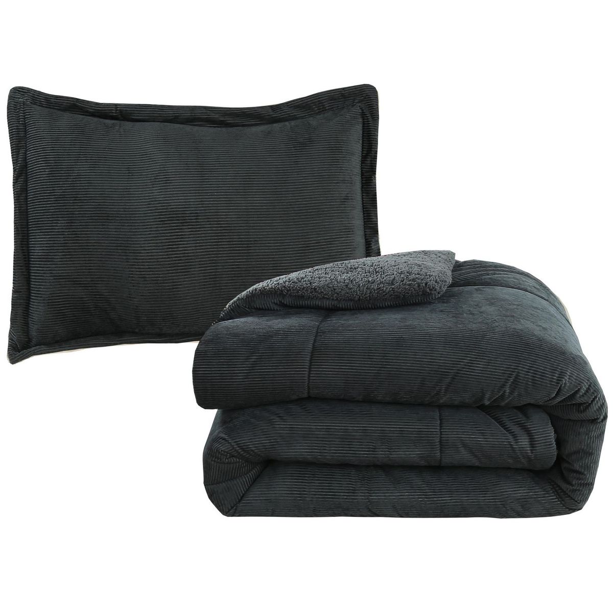 JUST HOME COLLECTION - Plumón Urbano Sólido King Grafito/Gris