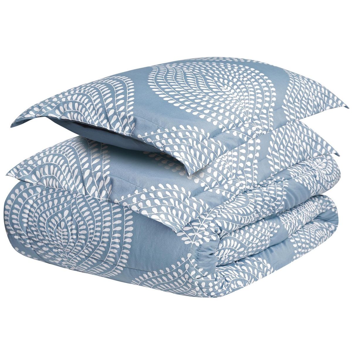 JUST HOME COLLECTION - Plumón Nórdico Diseño King Celeste/Acero