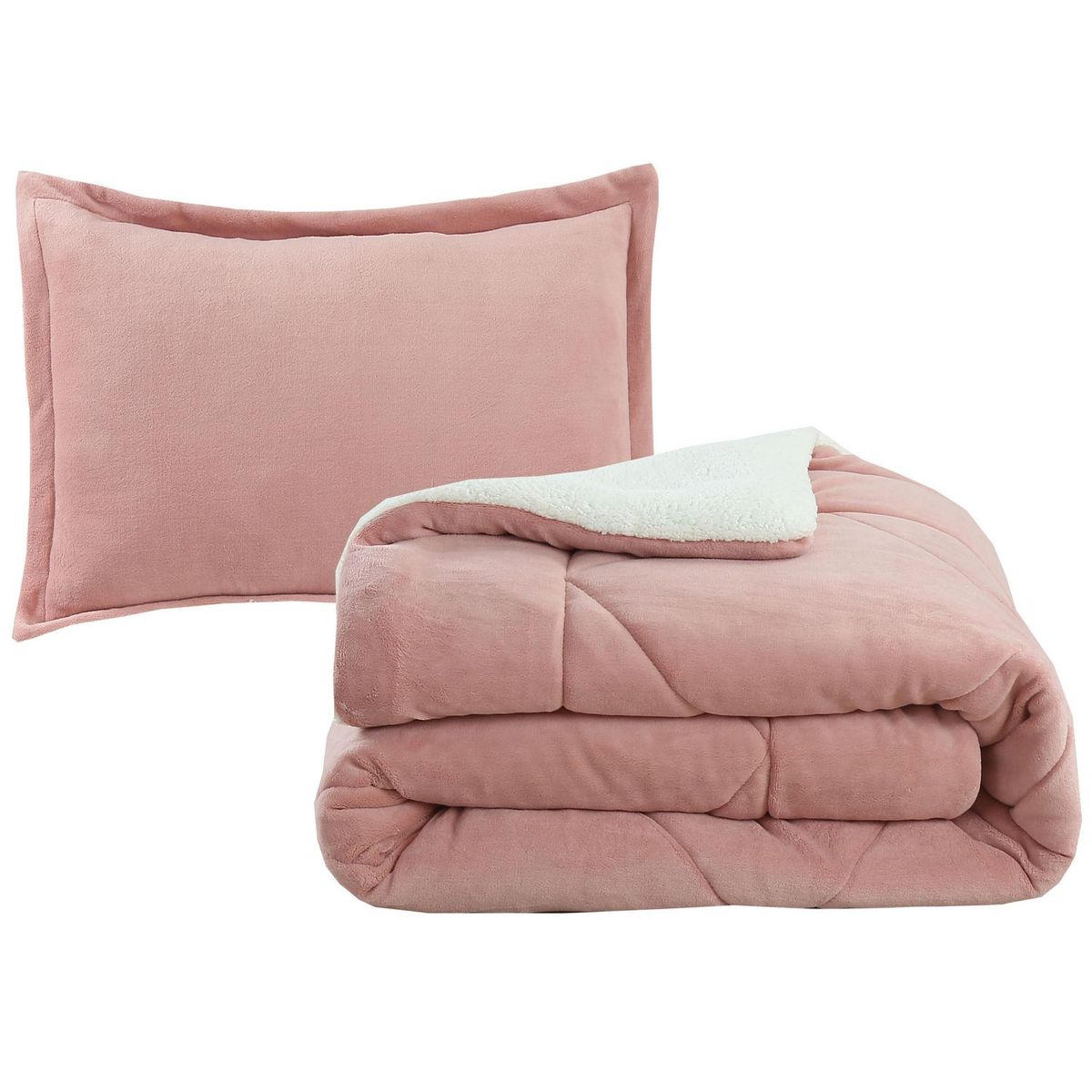 JUST HOME COLLECTION - Plumón Boho Sólido King Rosado