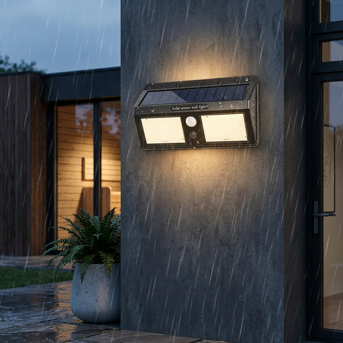 DAIRU - Braquete De Pared Exterior Solar Pirámide Luz Fría 10W 100Lm