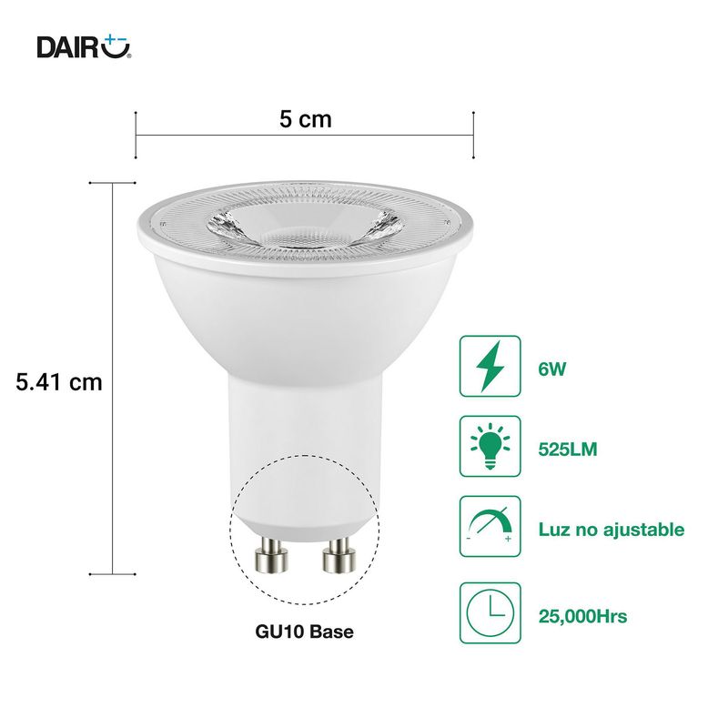 DAIRU - Pack 3 LED 6W Luz Cálida