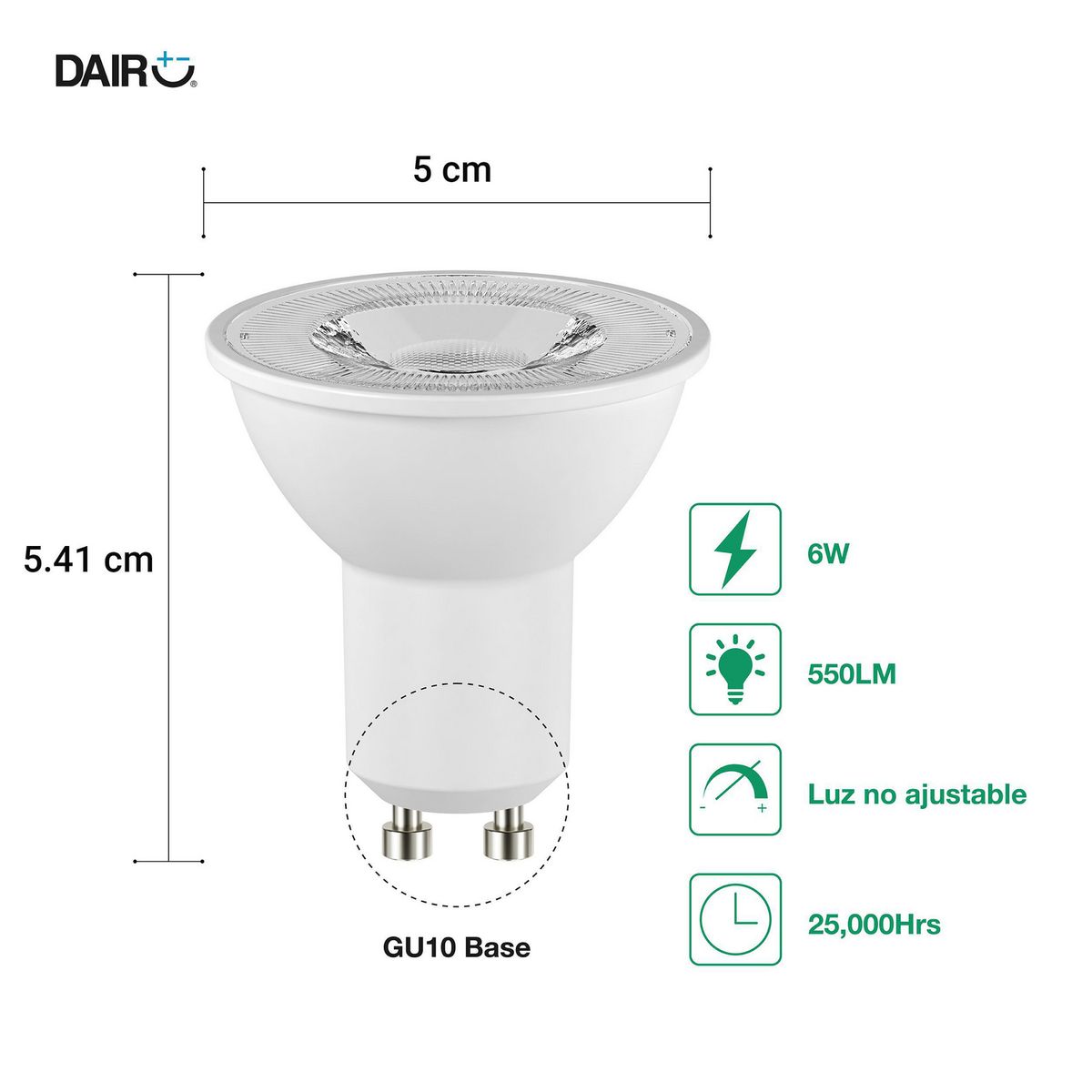 DAIRU - Pack 3 LED 6W Luz Fría