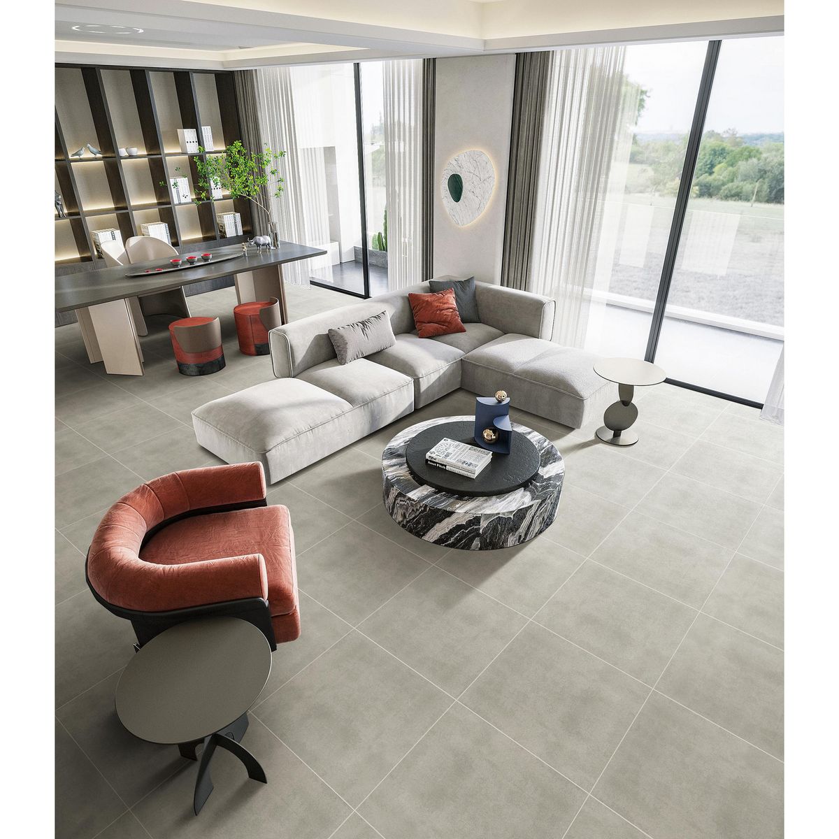 HOLZTEK - Porcelanato Cement Dark