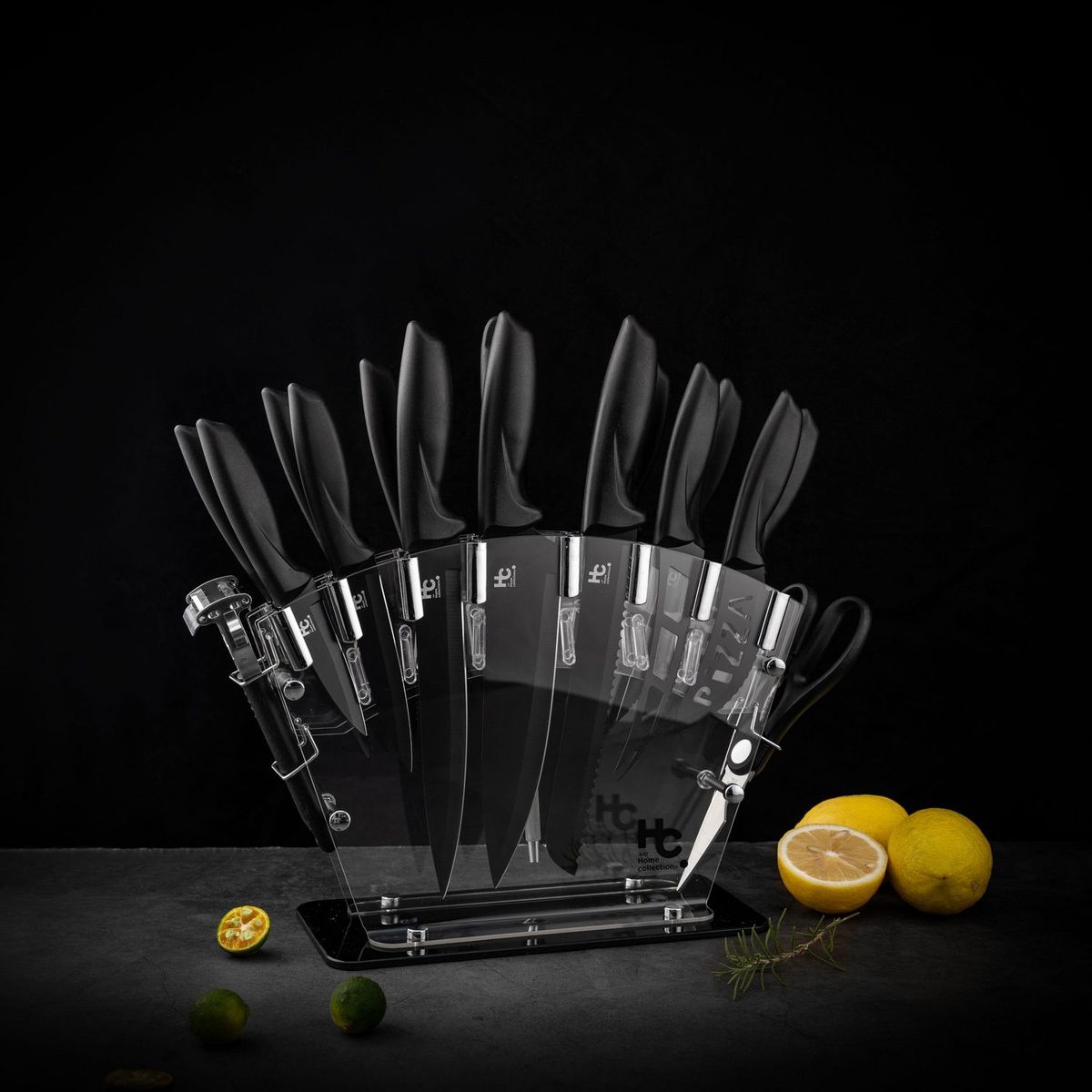 JUST HOME COLLECTION - Set de Cuchillos 17 Piezas C/B Acrílico