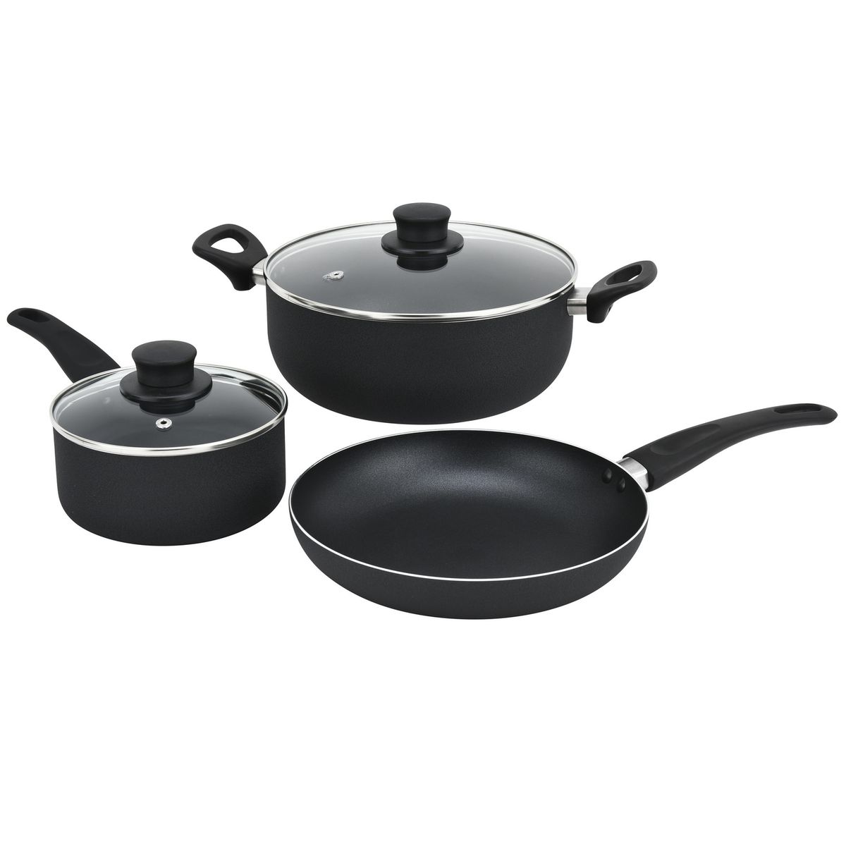 JUST HOME COLLECTION - Juego De Ollas 5 Piezas Antiadherente Rock