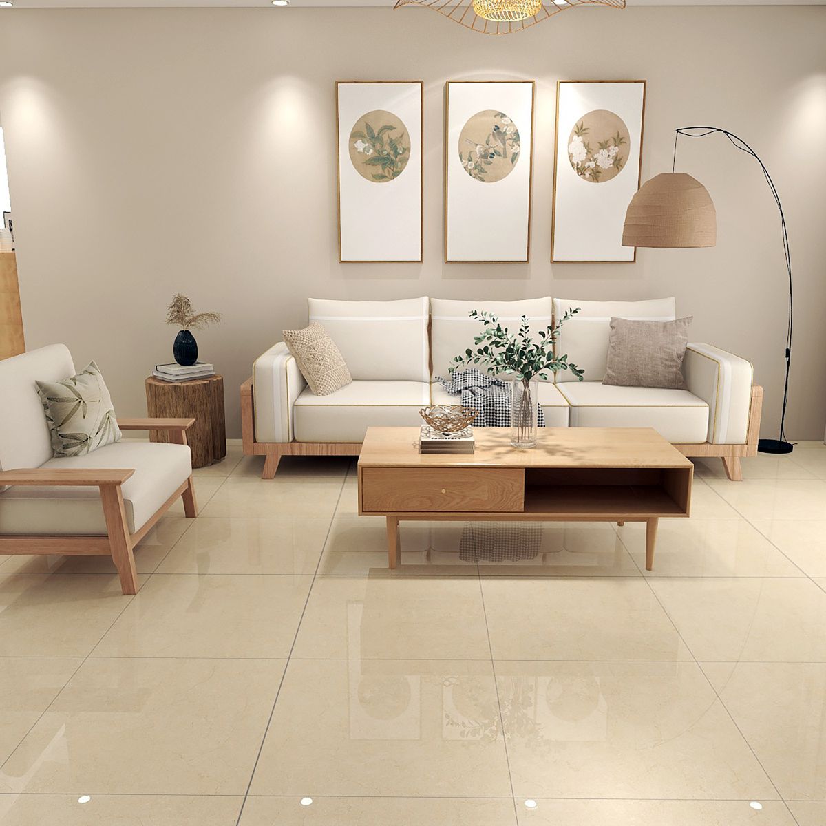 HOLZTEK - Porcelanato Gris Marmol 60x60cm 1.44m2