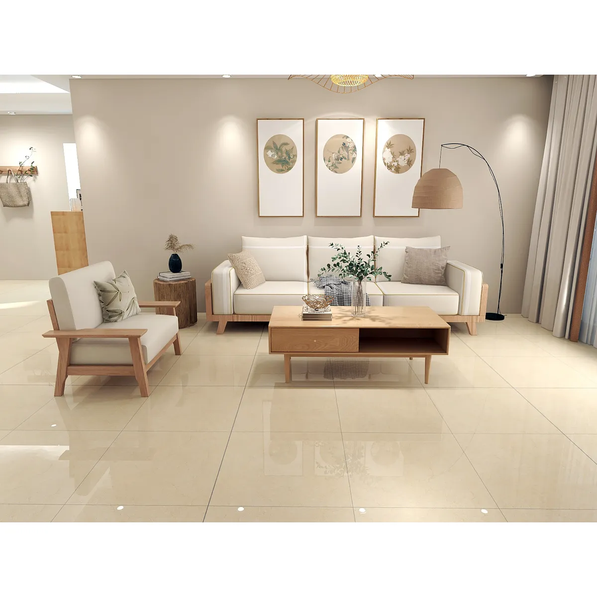 HOLZTEK - Porcelanato Gris Marmol 60x60cm 1.44m2