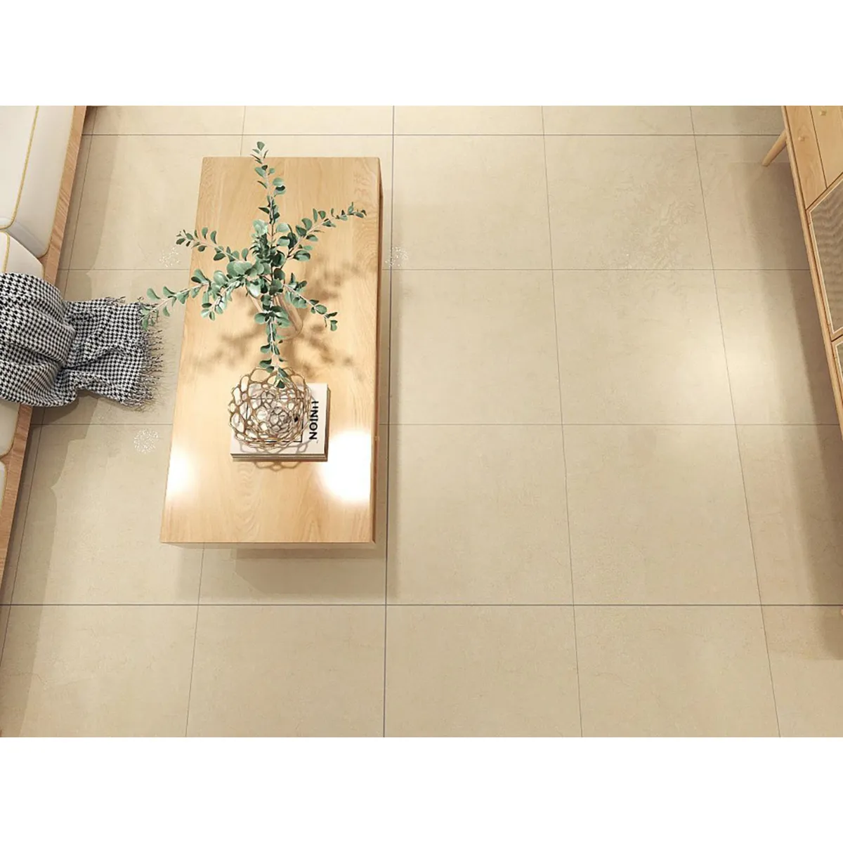 Porcelanato Beige Marmol 60x60cm 1.44m2, marca HOLZTEK - Foto 2