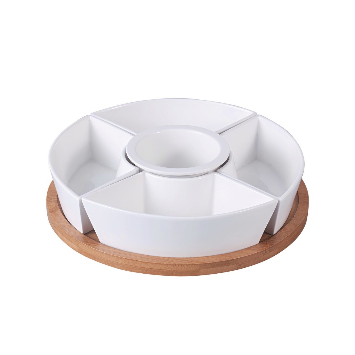 JUST HOME COLLECTION - Bowls Snack 5 Divisiones + Base Bambú