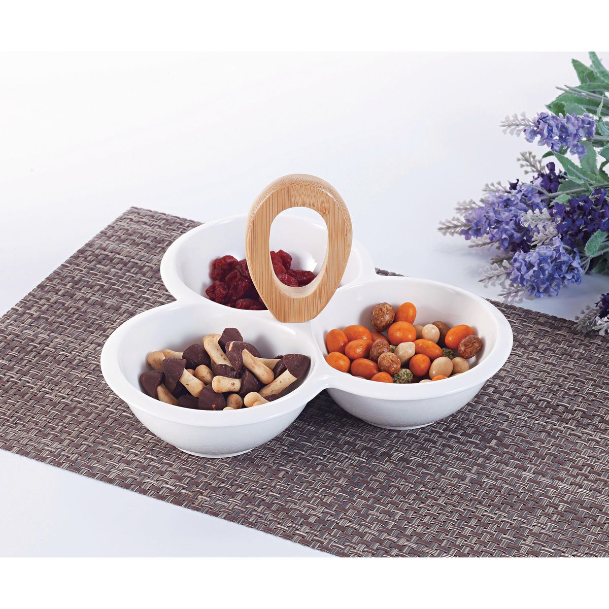 JUST HOME COLLECTION - Fuente Trébol Porcelana Bambú