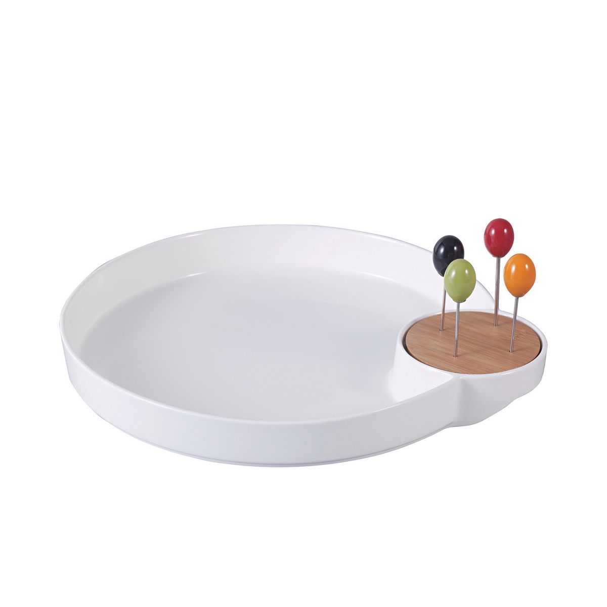 JUST HOME COLLECTION - Bandeja para Snacks Base Bambú