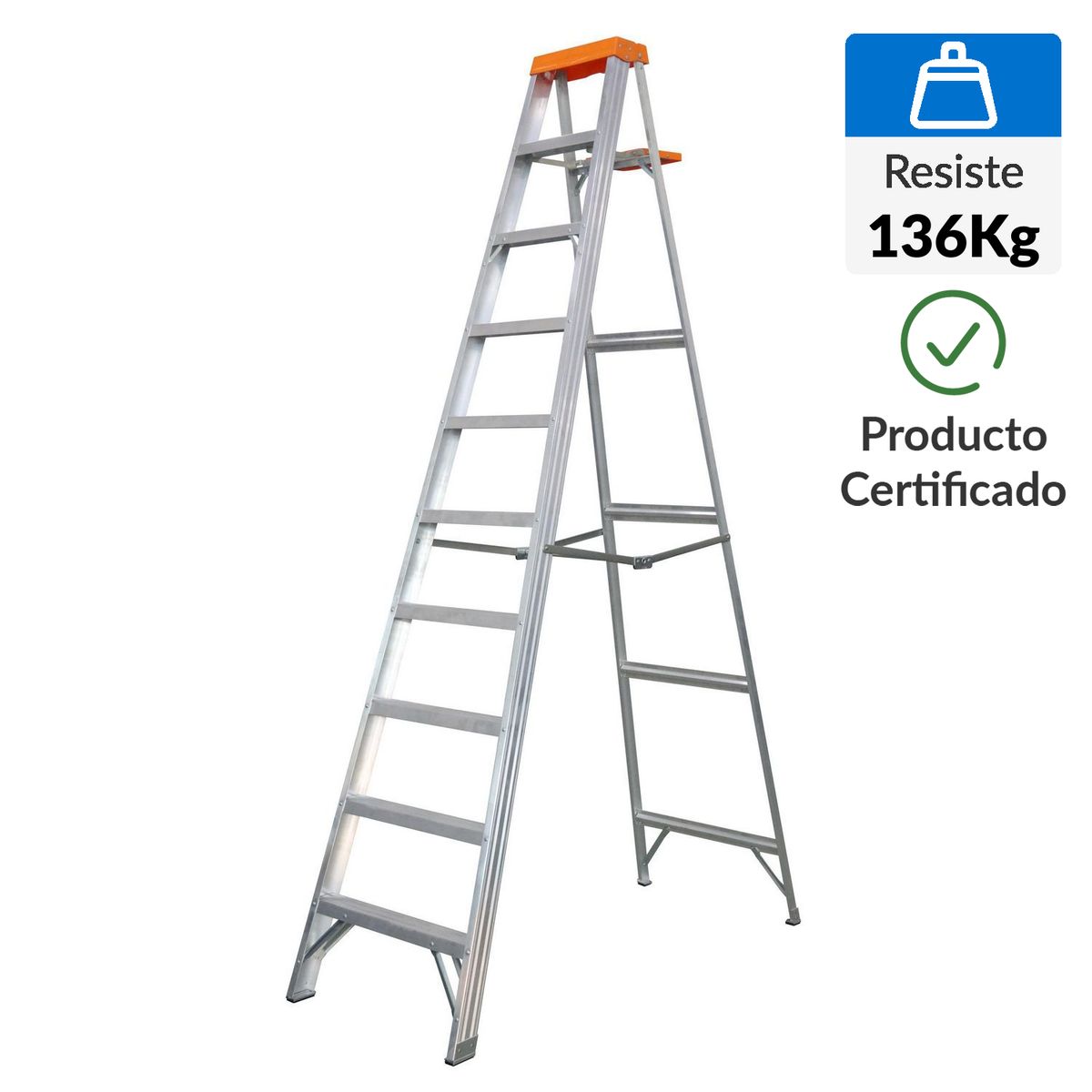 UBERMANN - Escalera de tijera de Aluminio 9 pasos