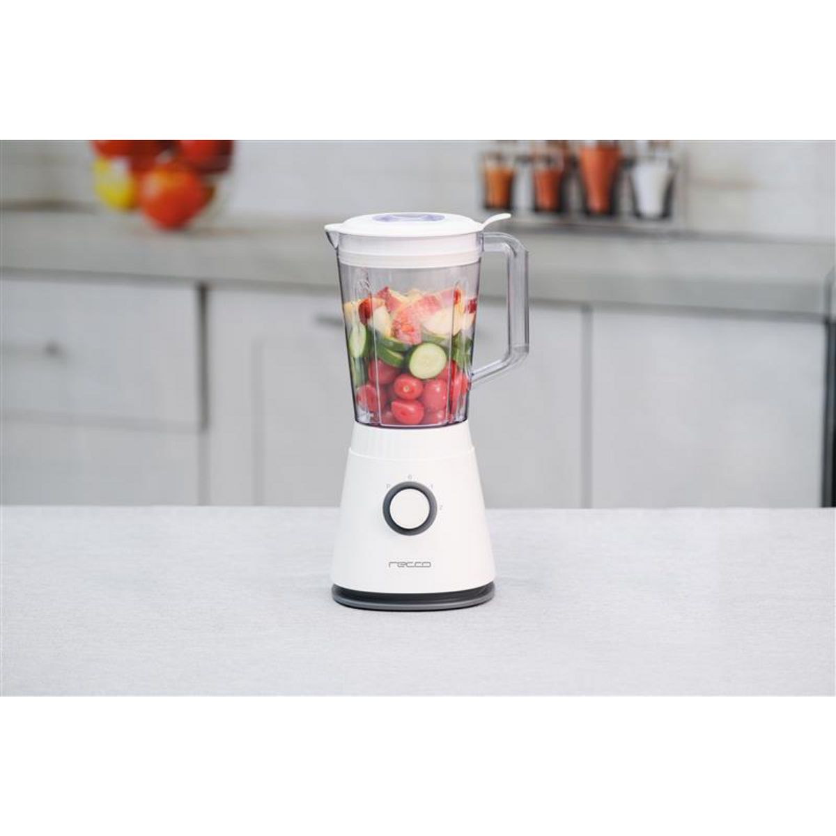 RECCO - Licuadora con Jarro Plástico 500 W 1.5 L Blanco