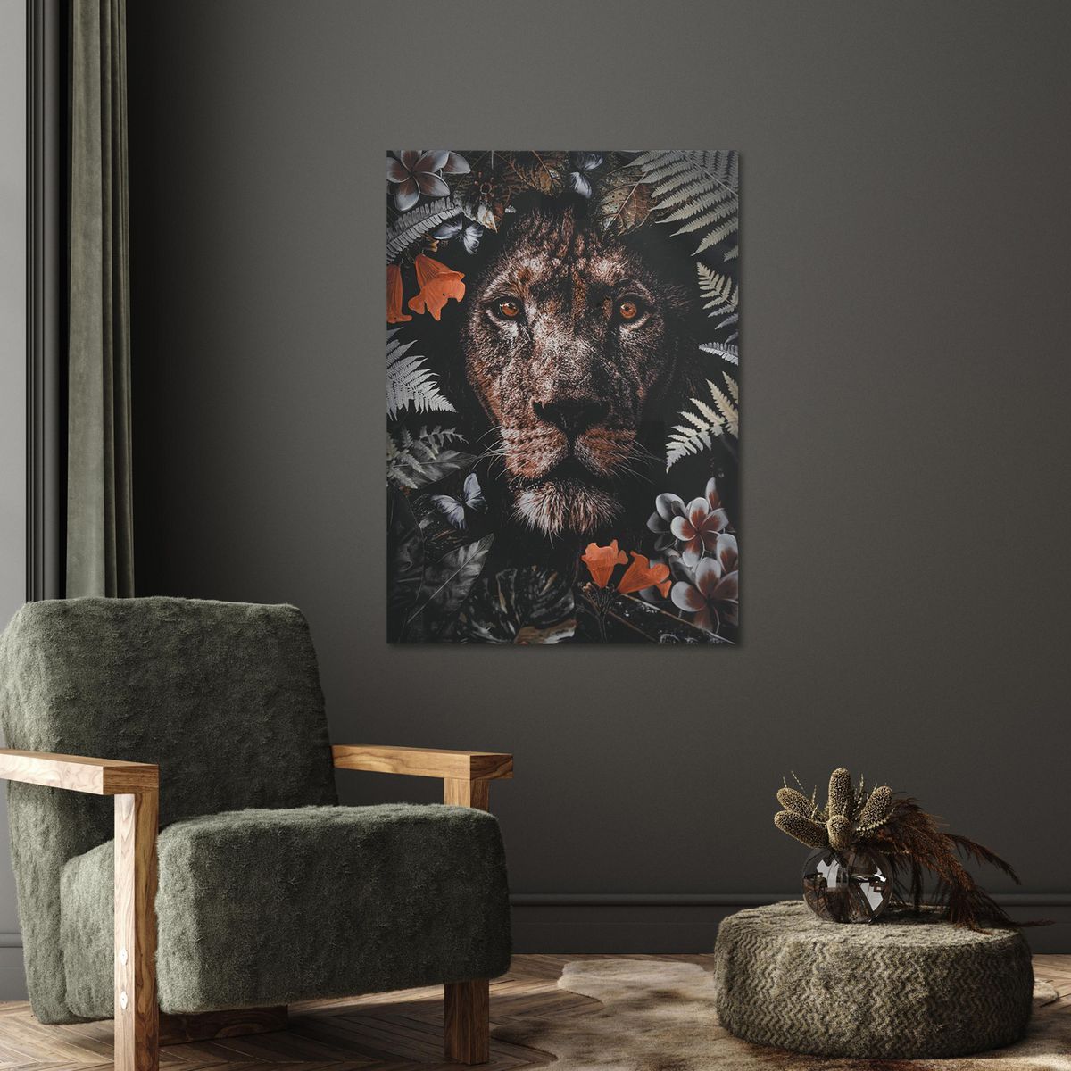 JUST HOME COLLECTION - Cuadro Canvas Fauna Leon 60X90 CM