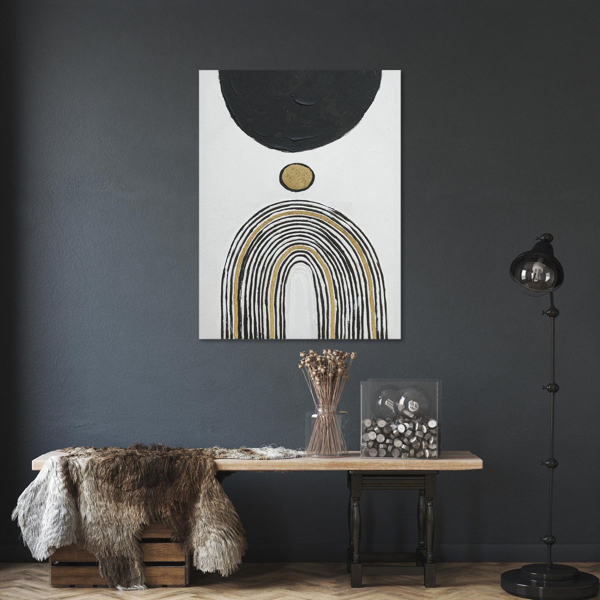 JUST HOME COLLECTION - Cuadro Canvas Abstract Folia1 60X80 CM