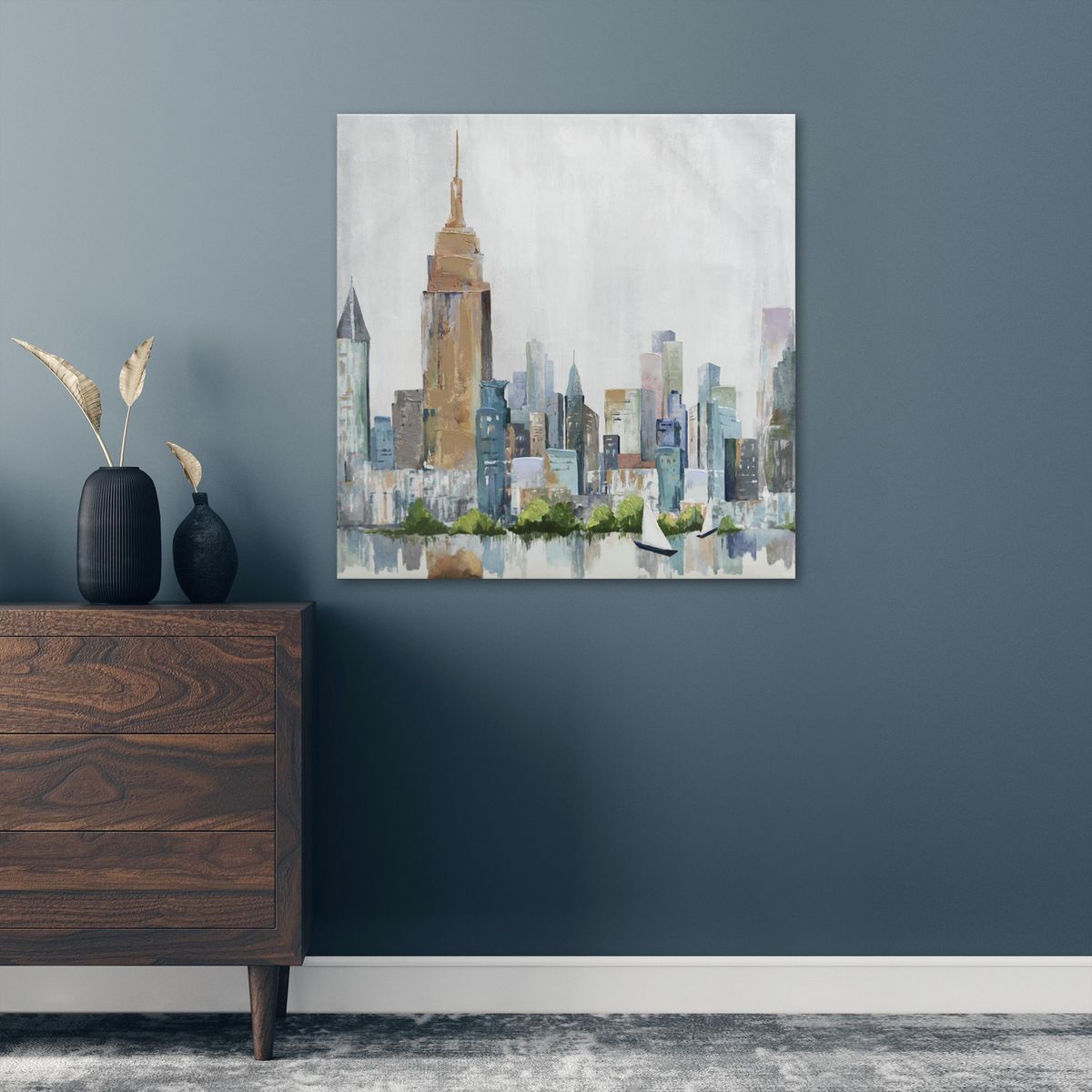 JUST HOME COLLECTION - Cuadro Canvas City Hand1 60X60 CM