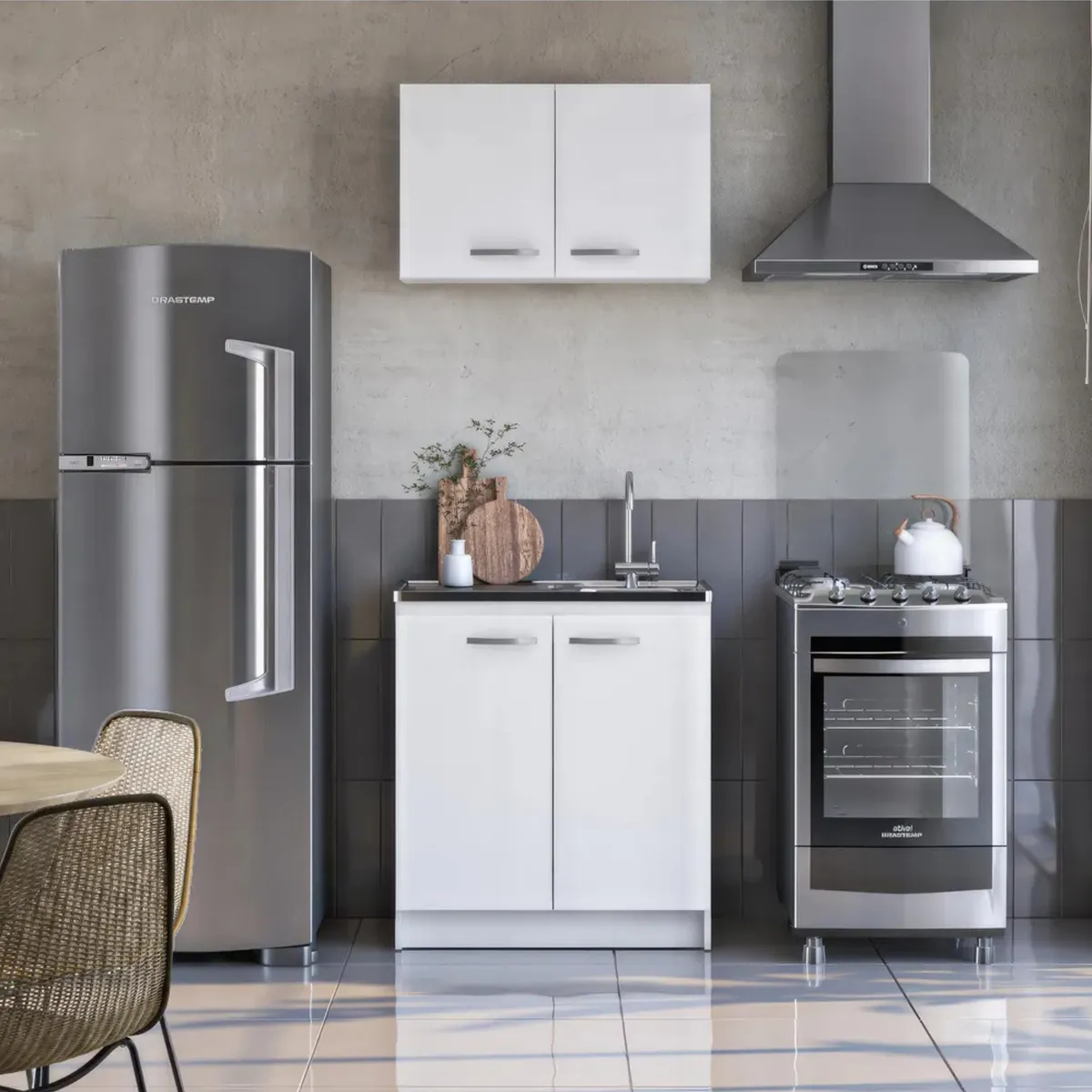 DITALIA - Mueble Base 2 Puertas 80cm Blanco