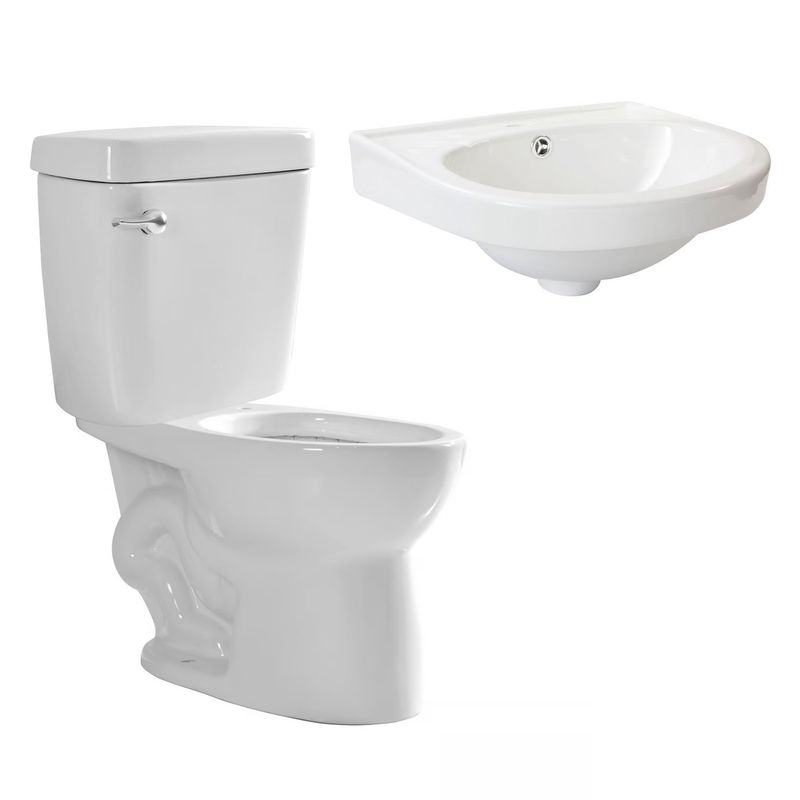  - Lavamanos Sobre Pedestal Bali Blanco + Estanque Seul Blanco + Taza Seul Blanco
