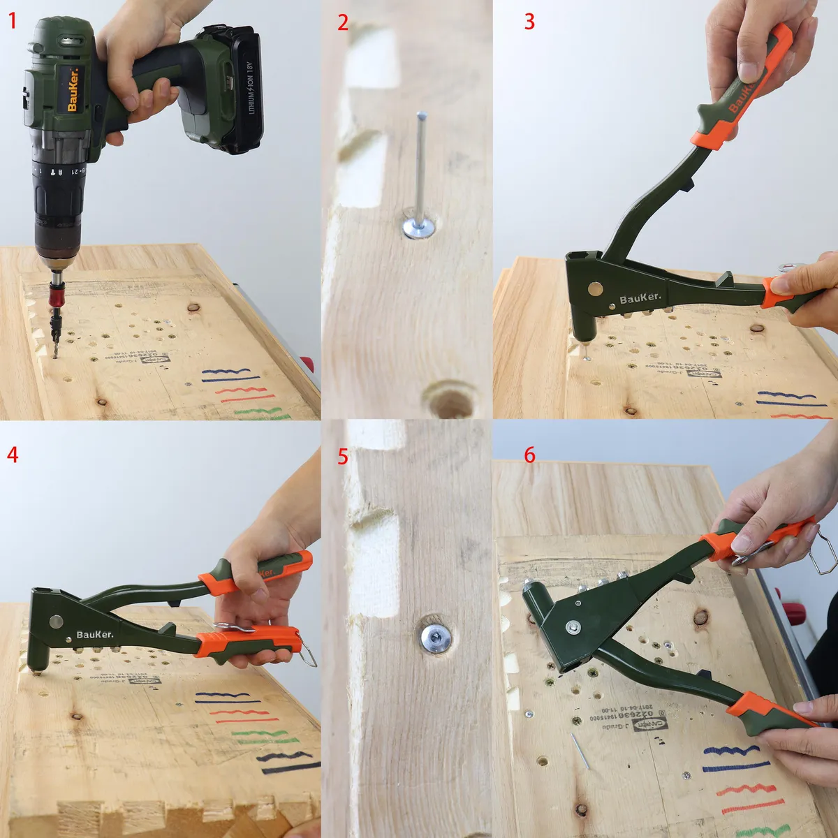 BAUKER - Remachadora con 60 Remaches