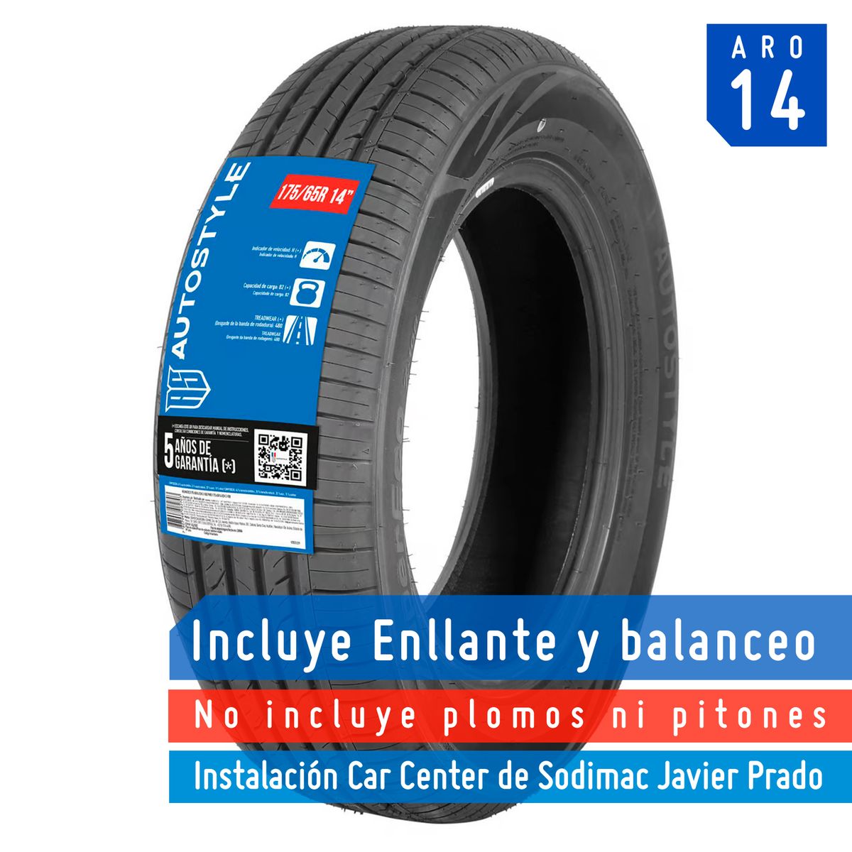 AUTOSTYLE - Llanta Autostyle 175/65R14 82H Z-108