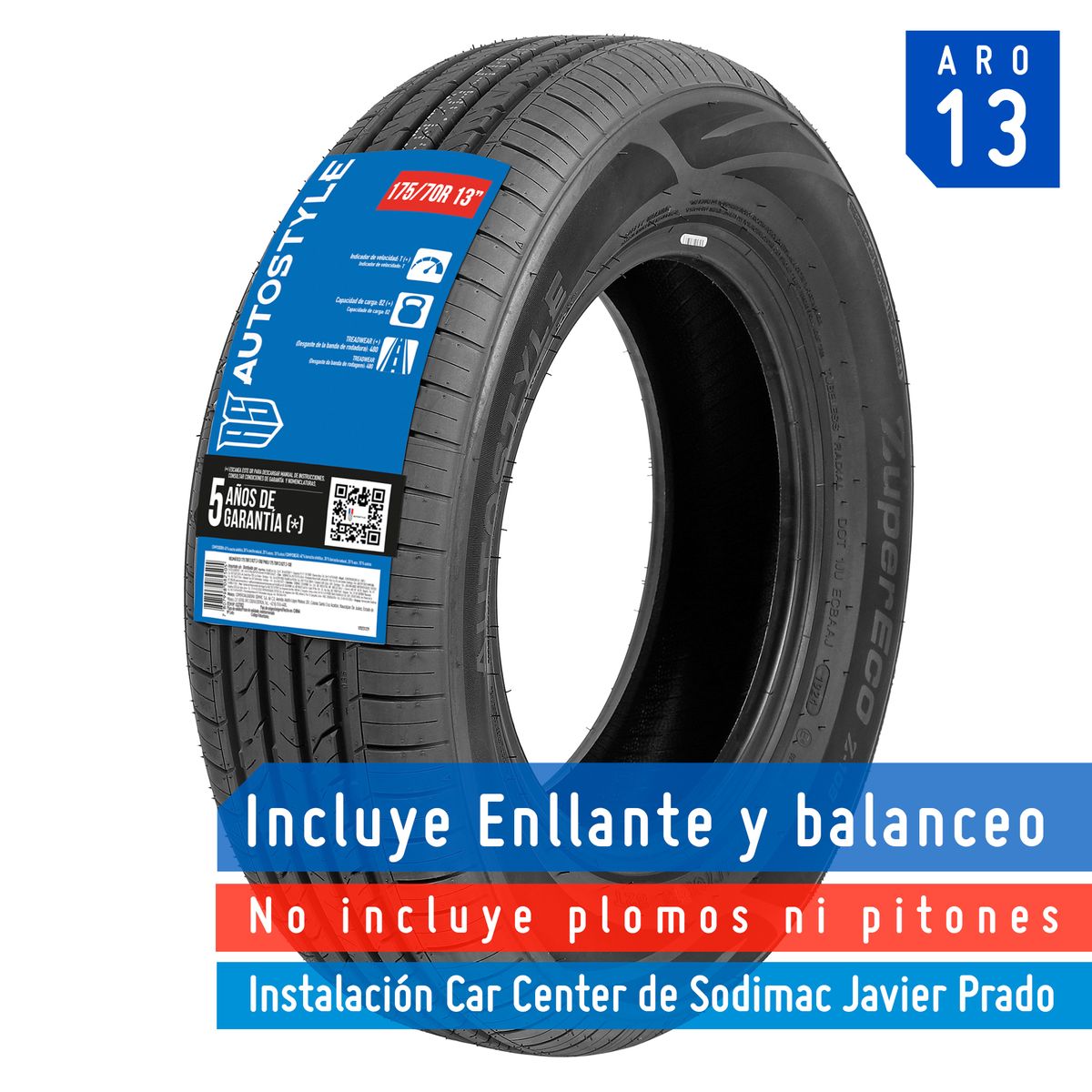 AUTOSTYLE - Llanta Autostyle 175/70R13 82T Z-108