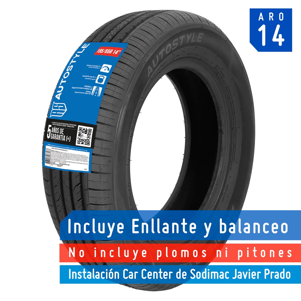 AUTOSTYLE - Llanta 185 60R14PR 82H Z-108
