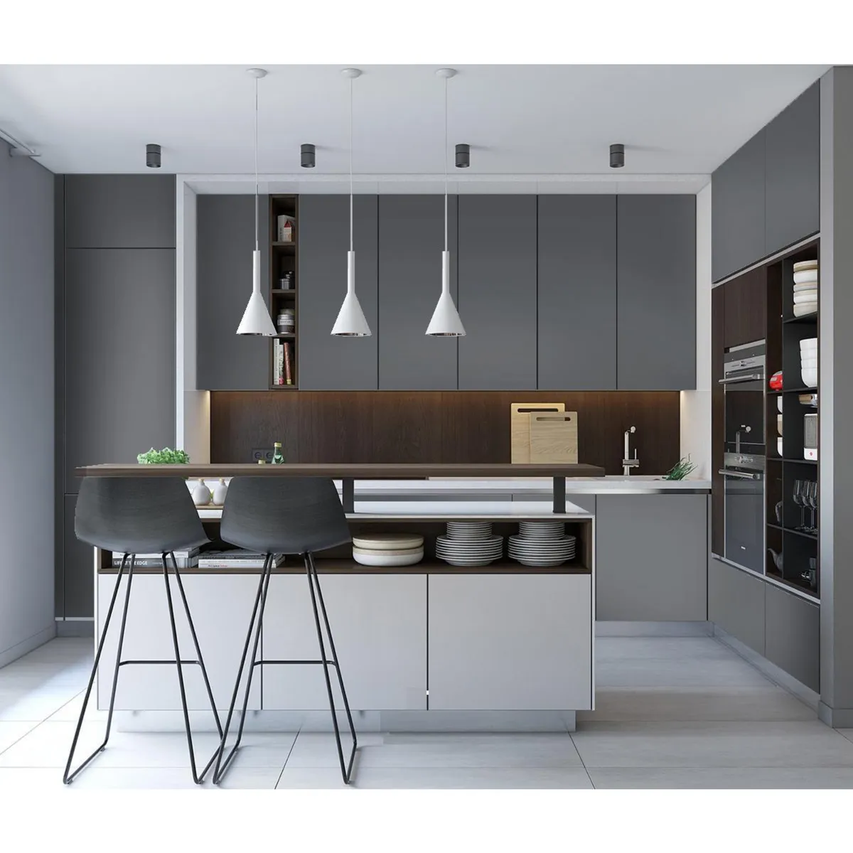 TIMBERMAC - Mdf High Gloss Gris Dark 18Mm