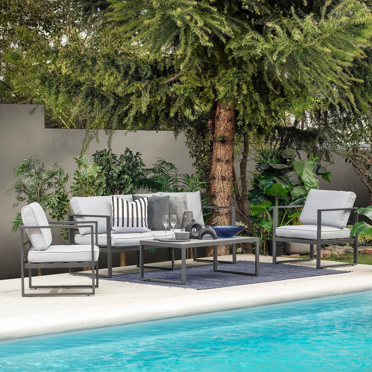 JUST HOME COLLECTION - Juego de Living de Terraza 4 Personas Colonia