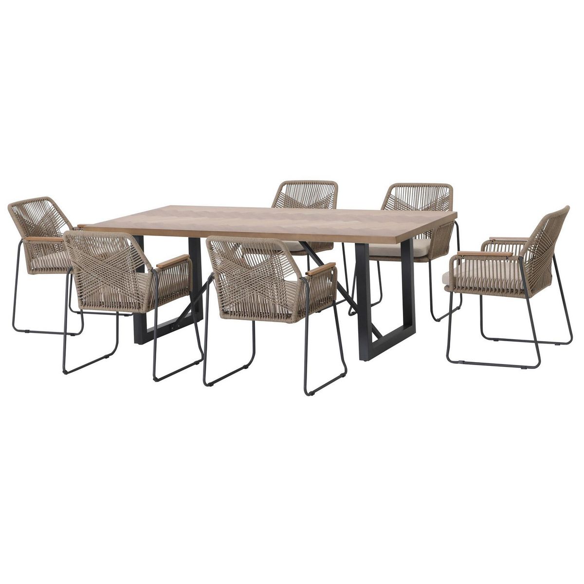 JUST HOME COLLECTION - Juego de Comedor de Terraza Helsinki para 6 personas