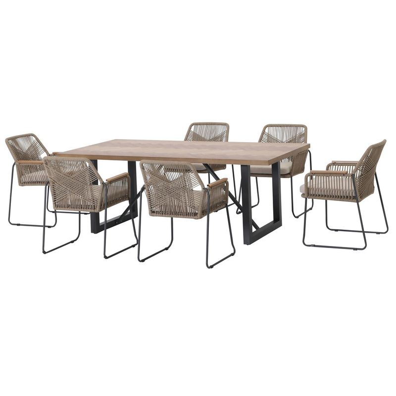JUST HOME COLLECTION - Juego de Comedor de Terraza Helsinki para 6 personas