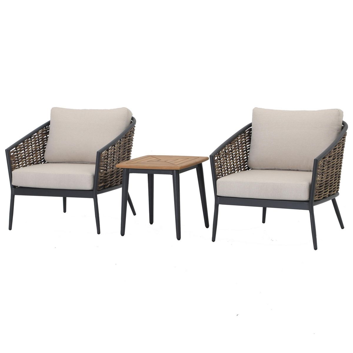 JUST HOME COLLECTION - Juego de Balcón Cordova 3 Piezas para 2 Personas - Madera teca