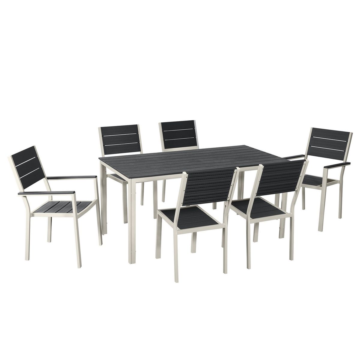 JUST HOME COLLECTION - Juego de Comedor de Terraza Frankfurt para 6 Personas