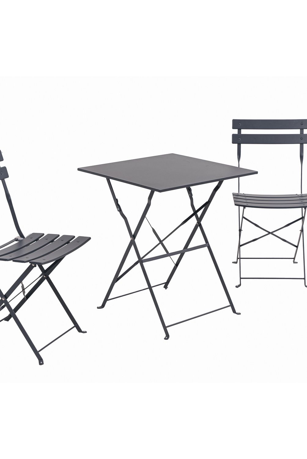 JUST HOME COLLECTION - Juego de Balcón 3 Piezas para 2 Personas Bergamo Gris Oscuro