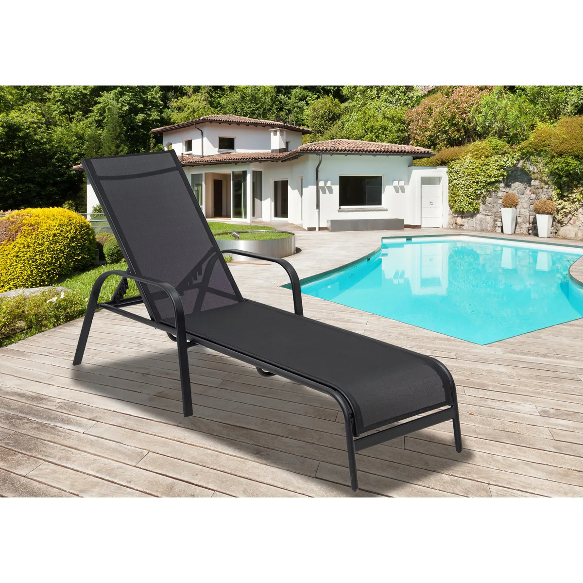 JUST HOME COLLECTION - Reposera Brooklyn Negra