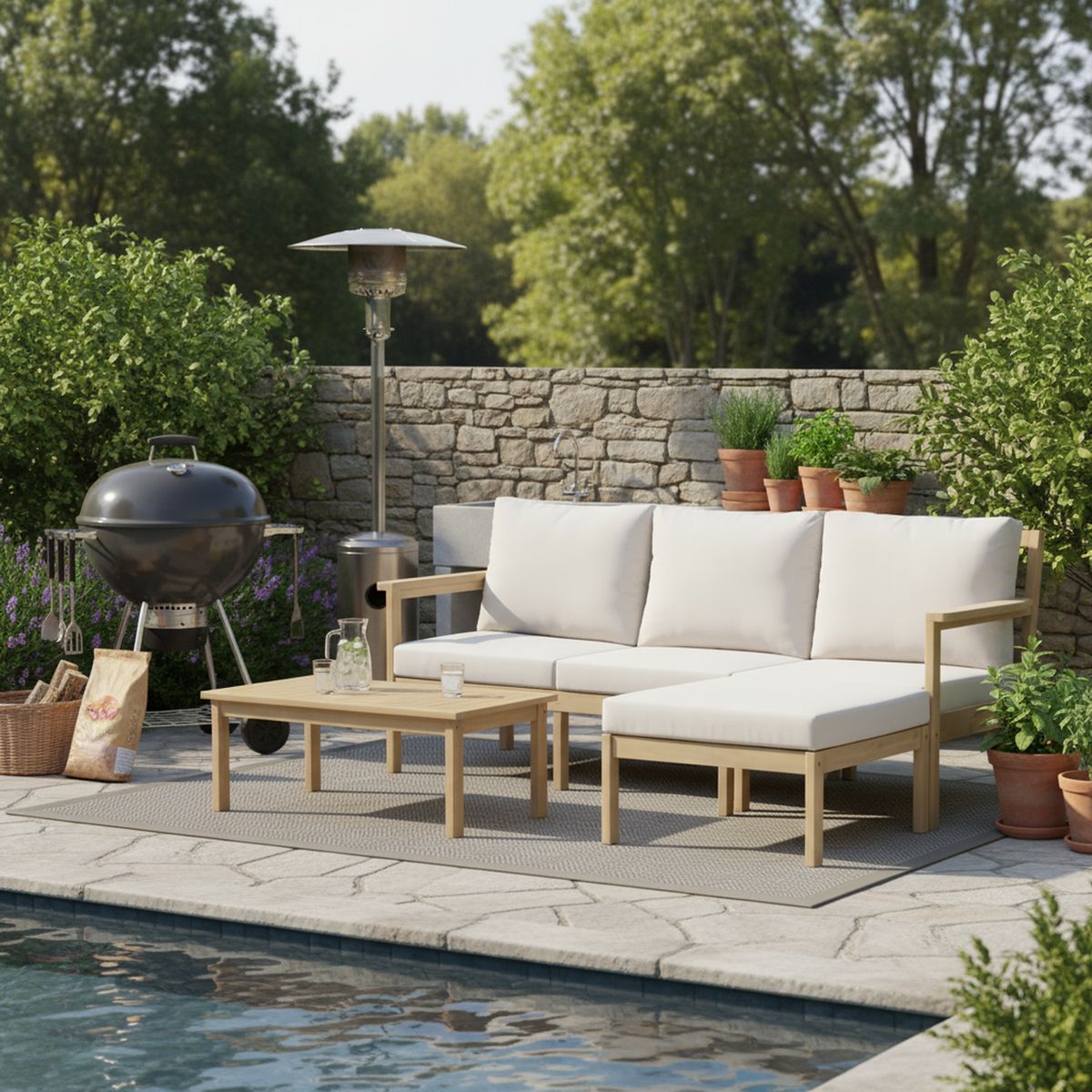 JUST HOME COLLECTION - Juego de Terraza Rotterdam 3 Piezas