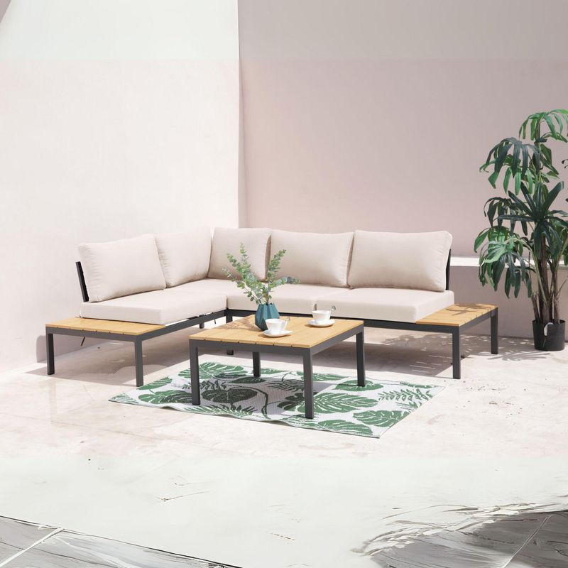 JUST HOME COLLECTION - Juego de Living de Terraza Seccional 3 Personas Saint John