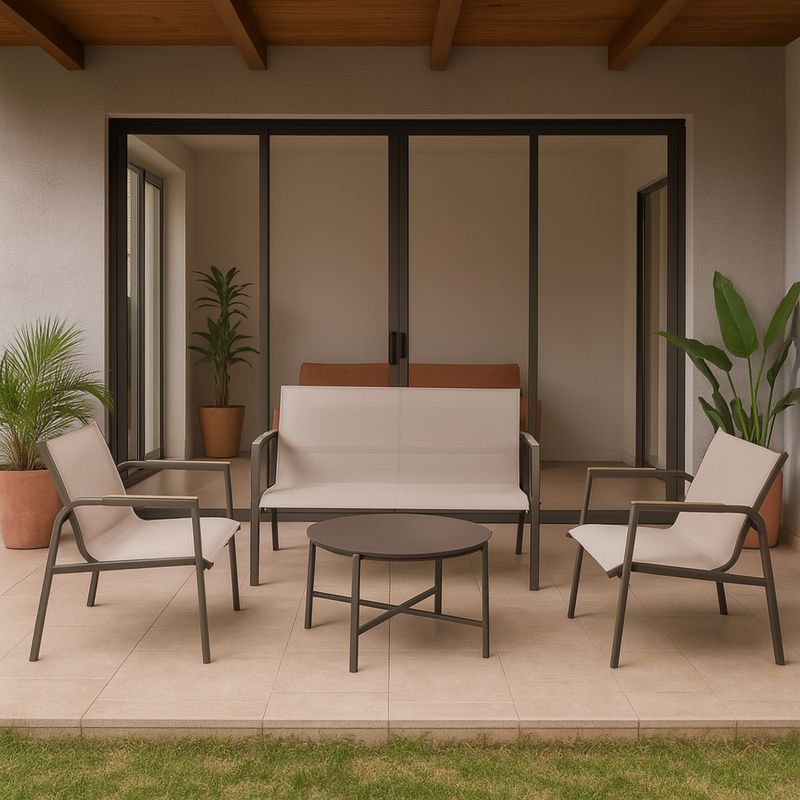 JUST HOME COLLECTION - Juego de Terraza Dubo de Metal para 4 personas